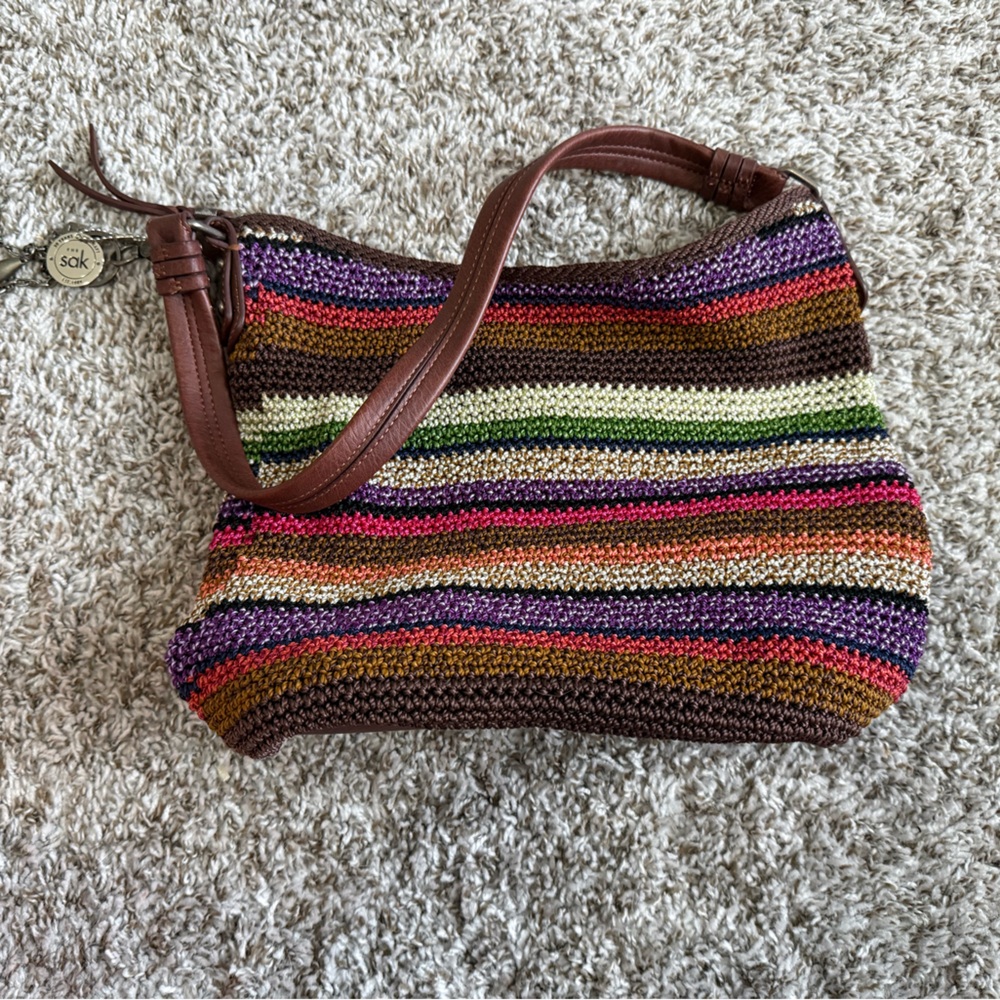 The Sak Multicolor Striped Knit Shoulder Bag
